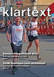 Klartext August/Septemper zum Herunterladen - CVJM Reutlingen eV