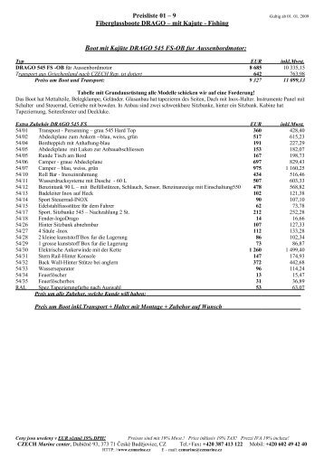 Preisliste_die_Ware_files/Preisliste Drago 01-3.pdf - Czech Marine