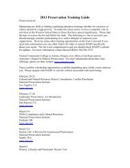 2013 Preservation Training Guide - DAHP Website