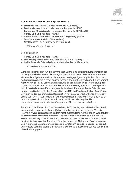 Forschungsplan, 2MB - Deutsches Archäologisches Institut