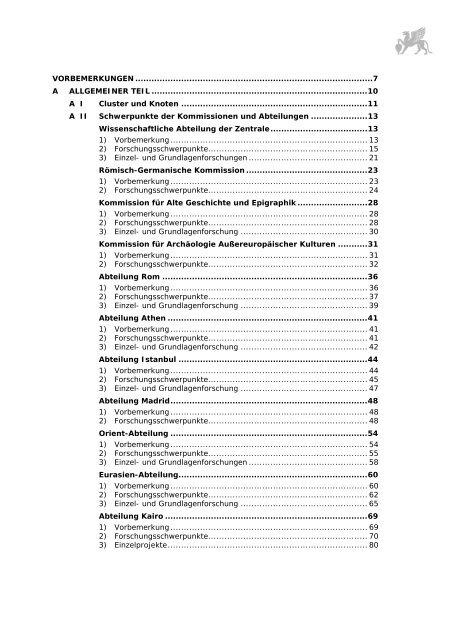 Forschungsplan, 2MB - Deutsches Archäologisches Institut