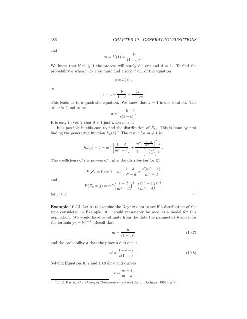 Chapter 10: Generating Functions