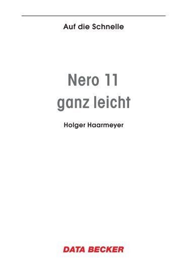 Nero 11 ganz leicht - Data Becker