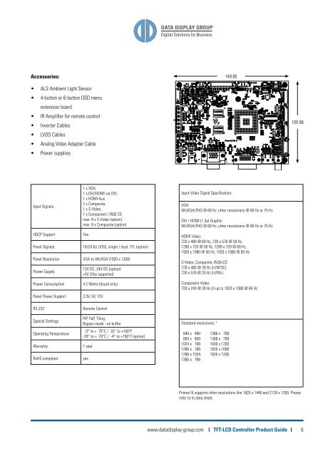 TFT-LCD Subsystem Builder – - DataDisplay Group