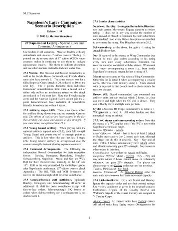 Napoleon's Later Campaigns Scenario Description - DBAI