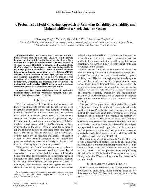 A Probabilistic Model Checking Approach to Analysing Reliability ...