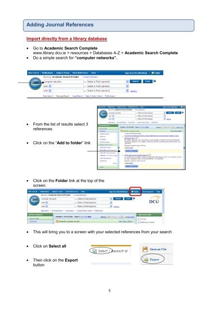 GUIDE TO REFWORKS - DCU