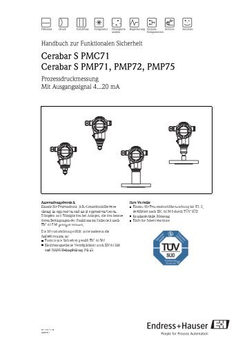 Cerabar S PMC71 Cerabar S PMP71, PMP72 ... - Endress+Hauser
