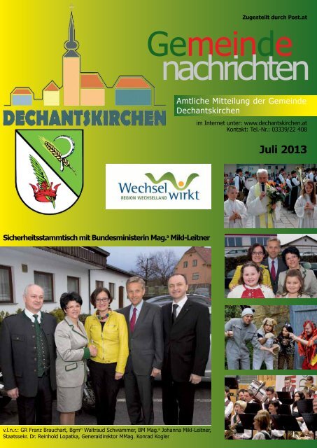 Juli 2013 - Gemeinde Dechantskirchen