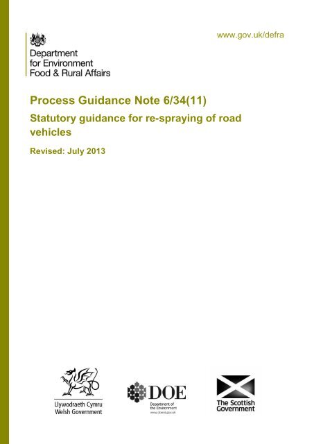 Process Guidance Note 6/34(11) - Defra