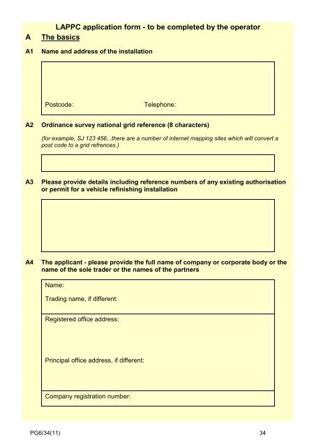 Process Guidance Note 6/34(11) - Defra