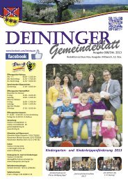 Kindergarten- und Kinderkrippenförderung 2013 - Deining