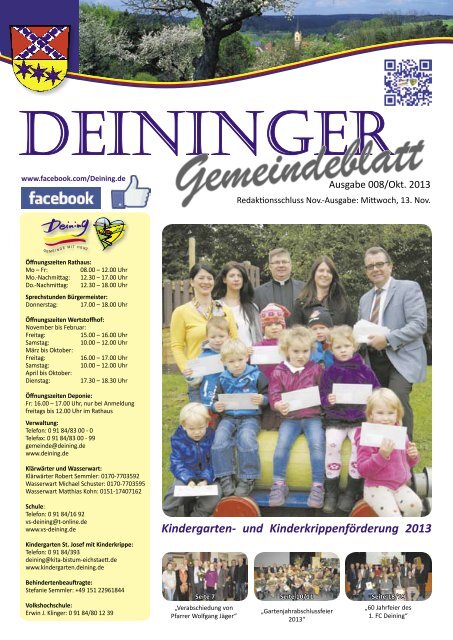 Kindergarten- und Kinderkrippenförderung 2013 - Deining