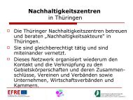 Vorstellung der Regionalen Nachhaltigkeitszentren - Dekade