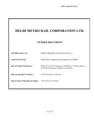 NOTICE INVITING TENDER - Delhi Metro Rail Corporation