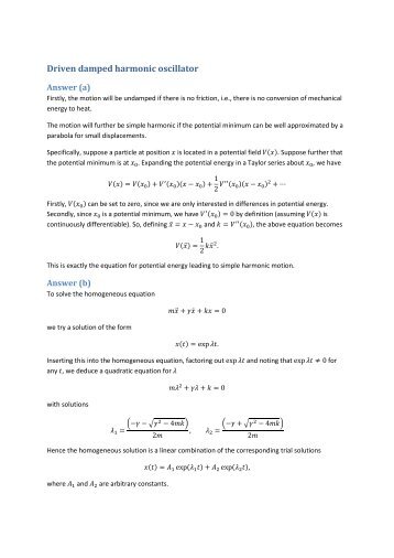 Driven damped harmonic oscillator