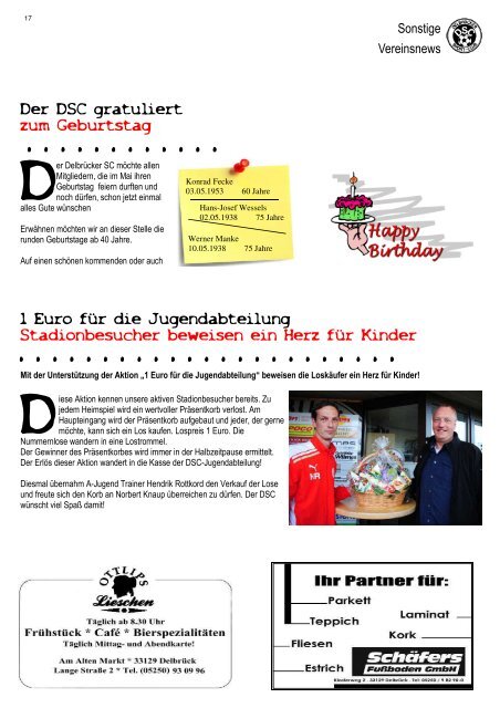 DSC Aktuell Nr.: 0161 / Ausgabe: 05.05.2013 - Delbrücker SC