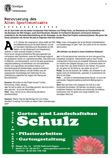 DSC Aktuell Nr.: 0161 / Ausgabe: 05.05.2013 - Delbrücker SC