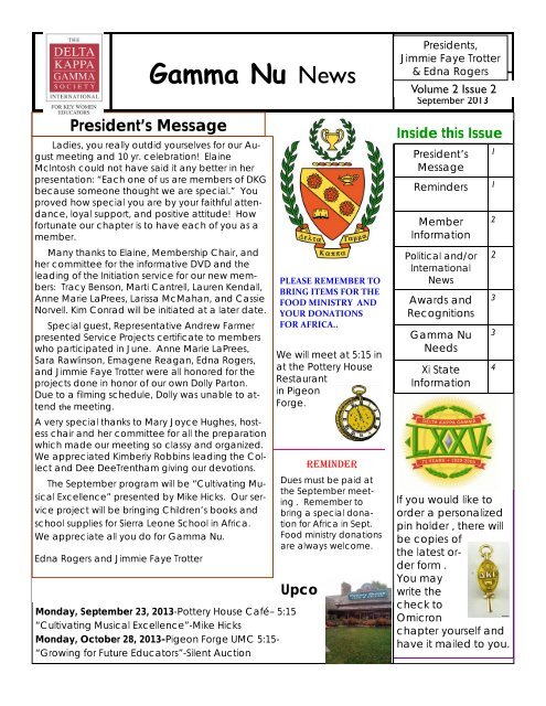 September 2013 (PDF) - Delta Kappa Gamma Society