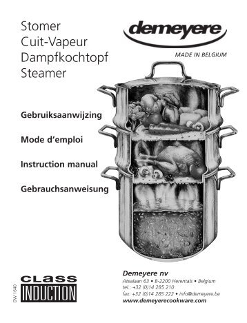 Handleiding stoomkoker - Demeyere