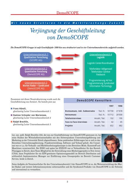 Schwerpunktthema MARKET ®RADAR - DemoSCOPE