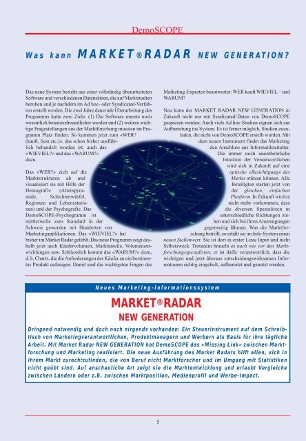 Schwerpunktthema MARKET ®RADAR - DemoSCOPE