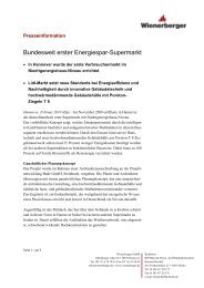 Wienerberger-Presseinfo: Bundesweit erster Energiespar-Supermarkt