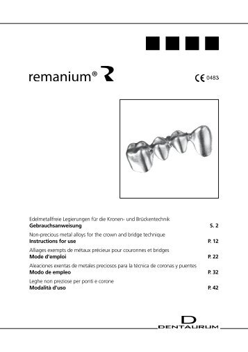 remanium® K+B Gebrauchsanweisung - DENTAURUM