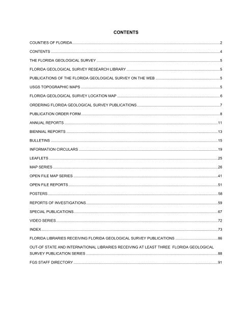 List of Publications (pdf) - Florida Department of Environmental ...