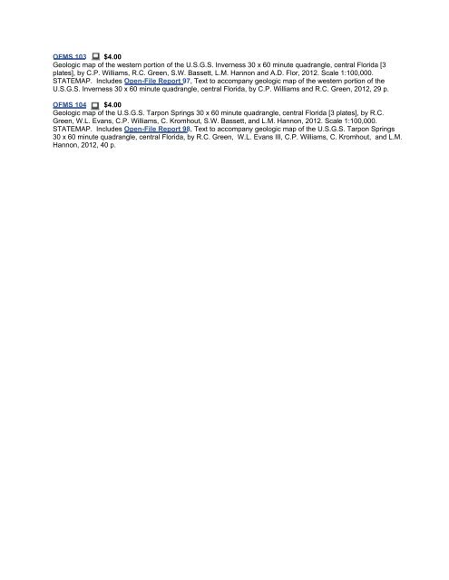 List of Publications (pdf) - Florida Department of Environmental ...