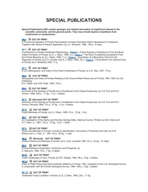 List of Publications (pdf) - Florida Department of Environmental ...