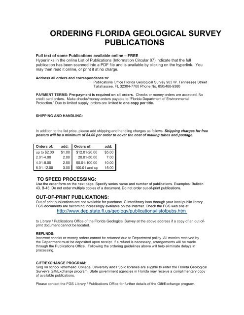 List of Publications (pdf) - Florida Department of Environmental ...