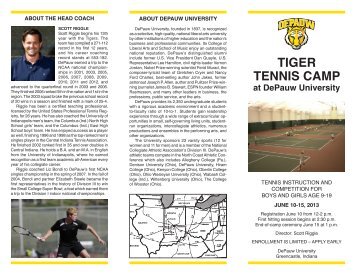 TIGER TENNIS CAMP - DePauw University