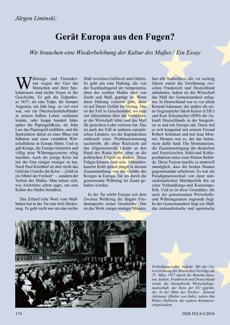 Katholisches Wort in die Zeit 41. Jahr Juni 2010 - Der Fels