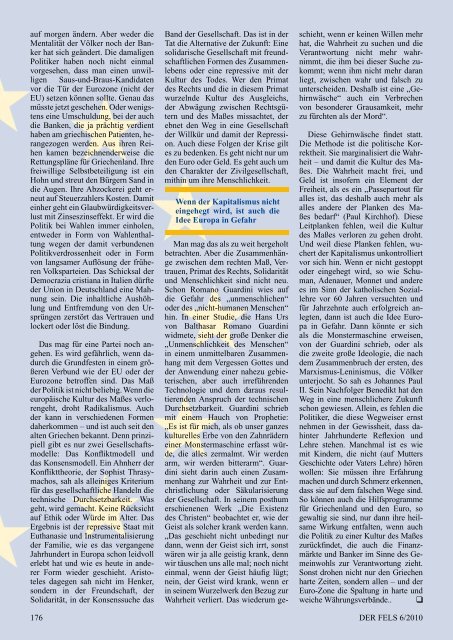 Katholisches Wort in die Zeit 41. Jahr Juni 2010 - Der Fels