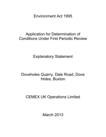 Application Document RoMP Explanatory Statement - Derbyshire ...