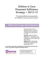 Children in Care Placement Sufficiency Strategy - Derbyshire ...