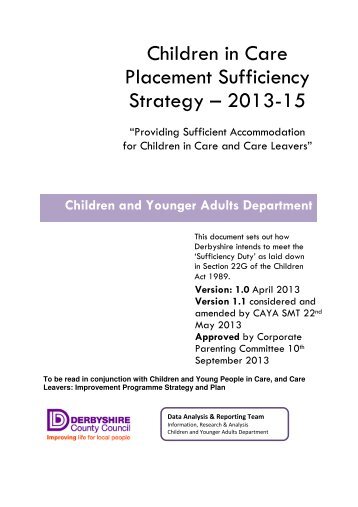 Children in Care Placement Sufficiency Strategy - Derbyshire ...