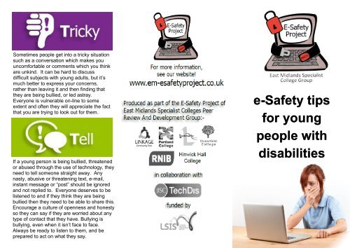 E-safety - parents and carers leaflet