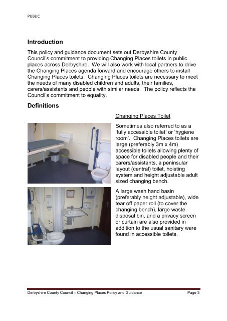 Changing Places Policy and Guidance - Derbyshire County Council