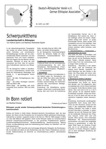 01/97 Landwirtschaft in Äthiopien - Deutsch-Aethiopischer-Verein