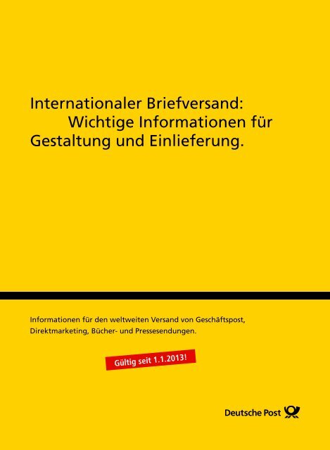 Wichtige Informationen für Gestaltung und ... - Deutsche Post