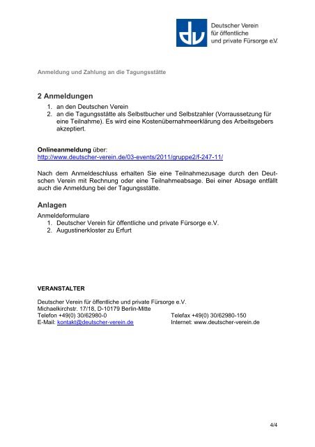 F 247/11 Veranstaltungsprogramm im PDF-Format - Deutscher Verein