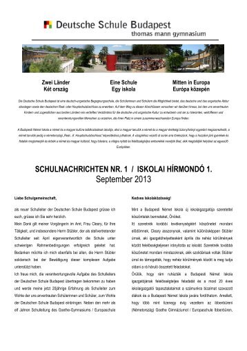 Iskolai hírmondó 1. 2013-2014 - Thomas Mann Gymnasium