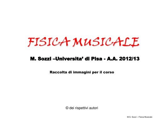 FISICA MUSICALE - Dipartimento di Fisica