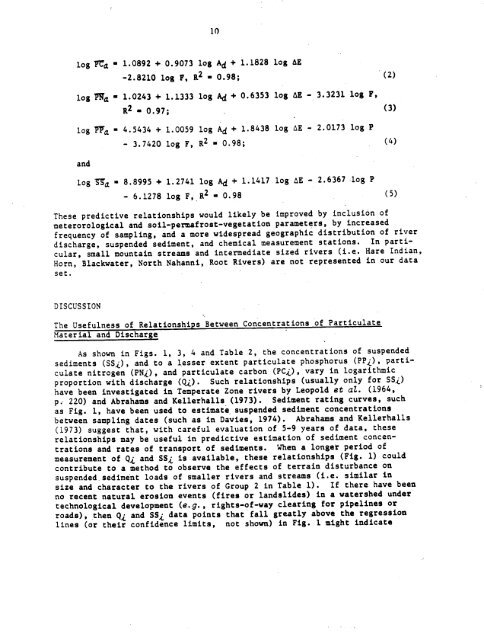 The chemistry, mineralogy, and rates of transport of sediments in the ...