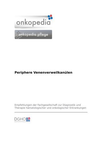 Periphere Venenverweilkanülen - Onkopedia