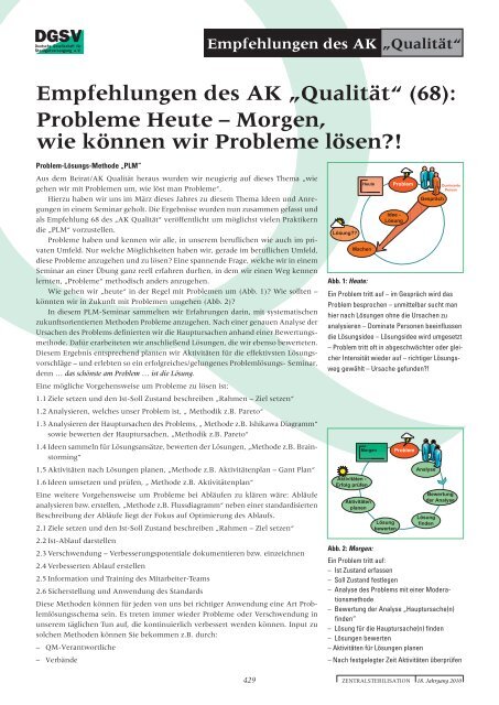 Morgen, wie können wir Probleme lösen?! - DGSV