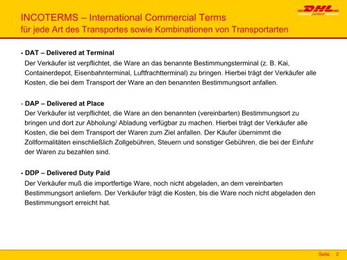 Übersicht Incoterms (Typ: PDF, Größe: 24.08 KB) - DHL