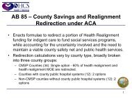 AB 85 – County Savings and Realignment Redirection under ACA